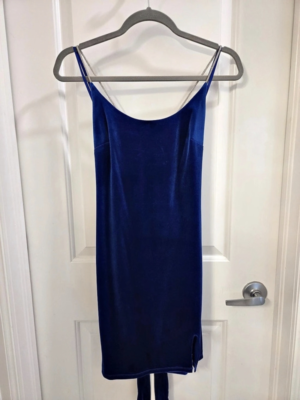 Midnight Doll Velvet Mini Dress in Blue